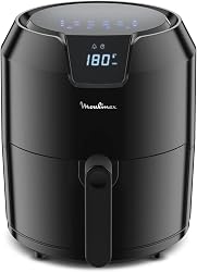 Moulinex Friggitrice ad Aria, Easy Fry Deluxe, 4.2 Litri, Capacità 6 Persone, Design Compatto, 1500 W, Friggitrice senza olio, 8 Programmi di Cottura, nero, EZ4018