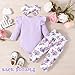 GDTOGRT Baby Girl Clothes Infant Outfit Ruffle Sleeve Romper and Floral Pants with Cute Headband Sets Baby Clothes for Girls 3-6 Months - Purple