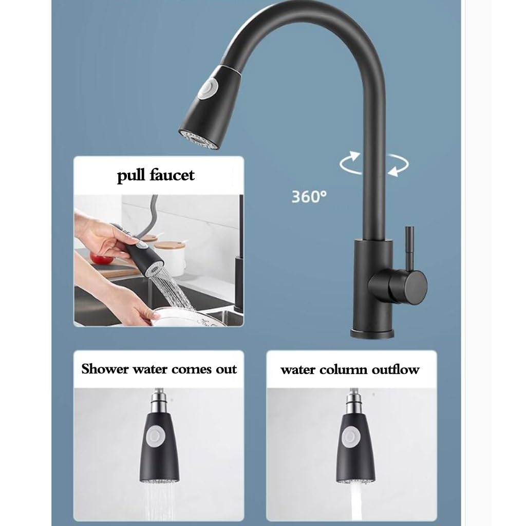Fregadero De Sifón De Cocina De Tres Orificios Piscina De Agua De Acero Inoxidable Fácil De Limpiar. Lavavajillas Home Bar Fregadero del Estudio del Restaurante (Color : Negro, S : 78 * 43 * 21cm)