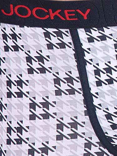 Image of Jockey US63 Men's Super Combed Cotton Elastane Stretch Printed Trunk with Ultrasoft Waistband (Prints May Vary)