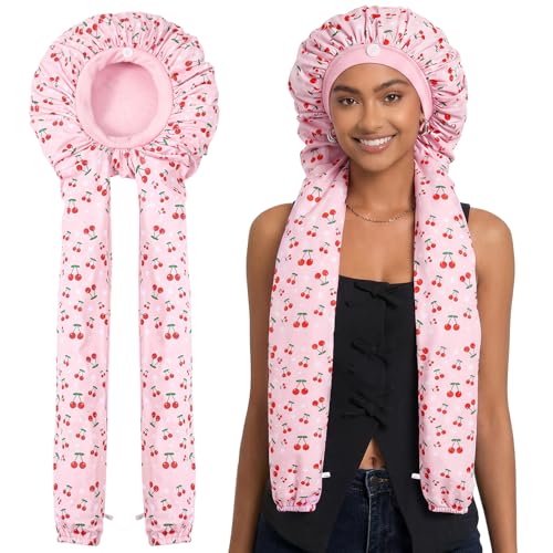 Aileam Bonnet for Braids Long Hair Silk Bonnets for Sleeping Women Samurai Wrap for Hair Hose Bonnet 2 in 1 Hair & Braids Protection