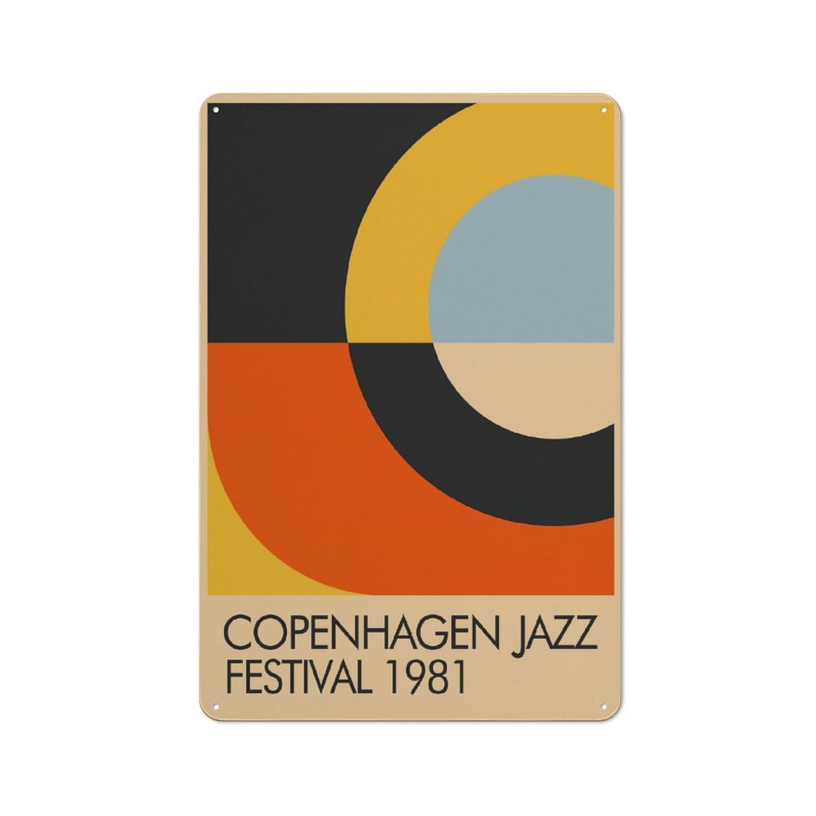 Junmoney Style-2 Copenhagen Jazz Festival 1981 Farmhouse Metal Sign 30X20cm, Rustic Country Wall Plaque For Farmhouse Kitchen, Pantry Or Dining Area