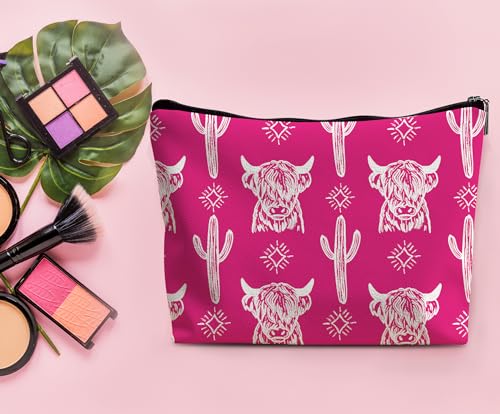 Image of Western Makeup Bag,Western Gifts For Women,Cow Makeup Bag,Cowgirl Stuff,Western Stuff For Women,Western Gifts,Cowgirl Gifts(Leather COW S)