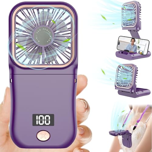 Portable Fan Rechargeable,Personal Fan Handheld Fan,180°Foldable Cooling Fan Mini Desk Fans Small Quiet Table Fan,Battery Operated Fan USB Small Fans as Lash Fan/Eyelash Fan for Womens Girls