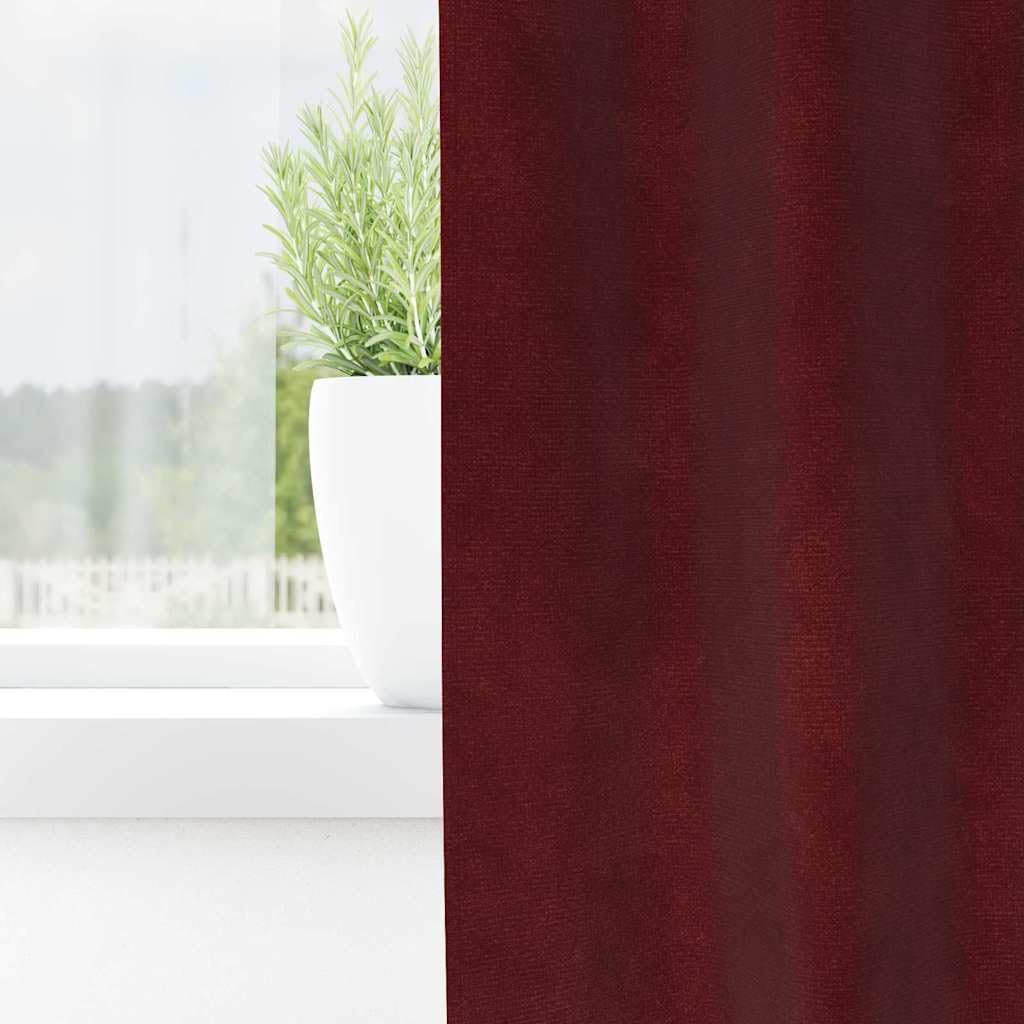 2 cortinas opacas de terciopelo rojo vino, 140 x 245 cm, cortinas opacas con ojal y trabilla para salón, dormitorio, habitación infantil, aislamiento térmico y privacidad