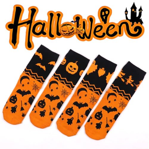 SherryDC Men's Halloween Pumpkins Bats Novelty Fun Crew Length Casual Dress Socks 2-Pack2