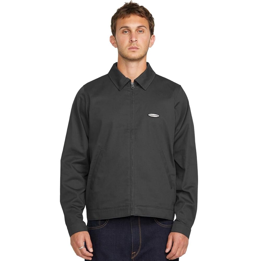 Volcom Men's Voider Zip Garage Jacket, Asphalt Black, Small