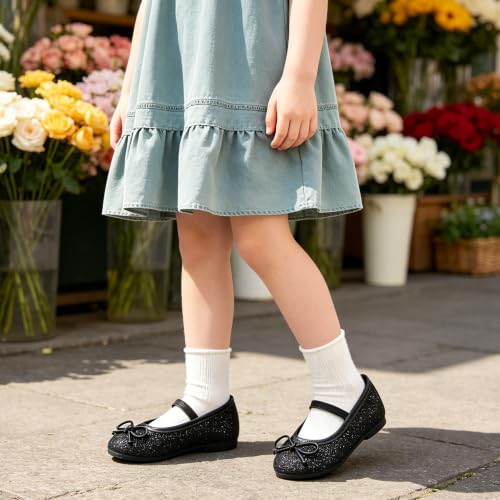 Image of GINFIVE Toddler Girls Dress Shoes Little Girls Mary Janes Ballerina Flats Shoes Toddler