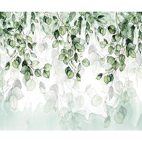 murando Fototapete Botanik 350x256 cm Vlies Tapeten Wandtapete XXL Moderne Wanddeko Design Wand Dekoration Wohnzimmer Schlafzimmer Natur Blätter Pflanzen grün b-C-0876-a-a