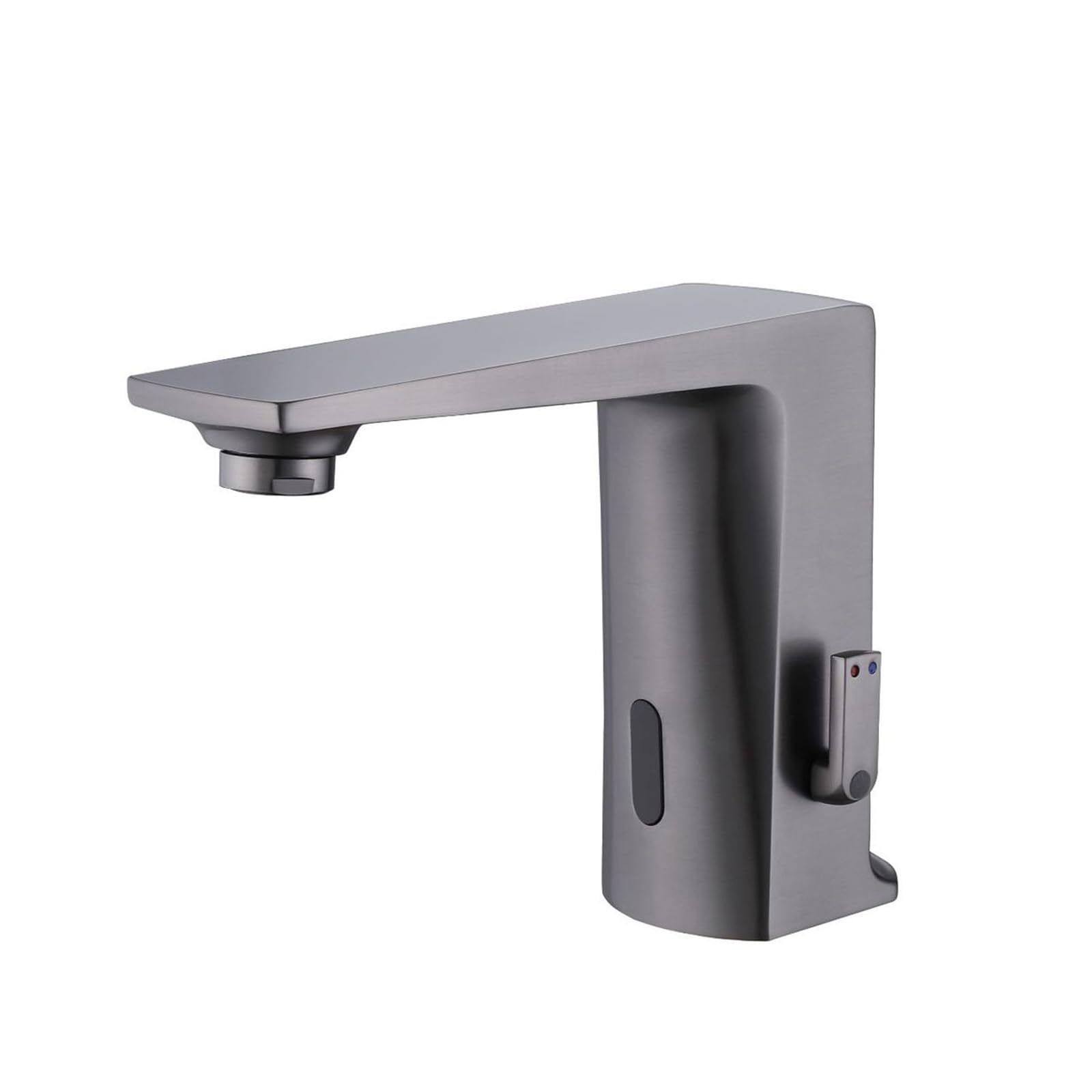 ZYCHSJXA Touchless Bathroom Sink Faucets Gun Gray Taps Mixers Wash Basin with Hot and Cold Valve Battery Powered