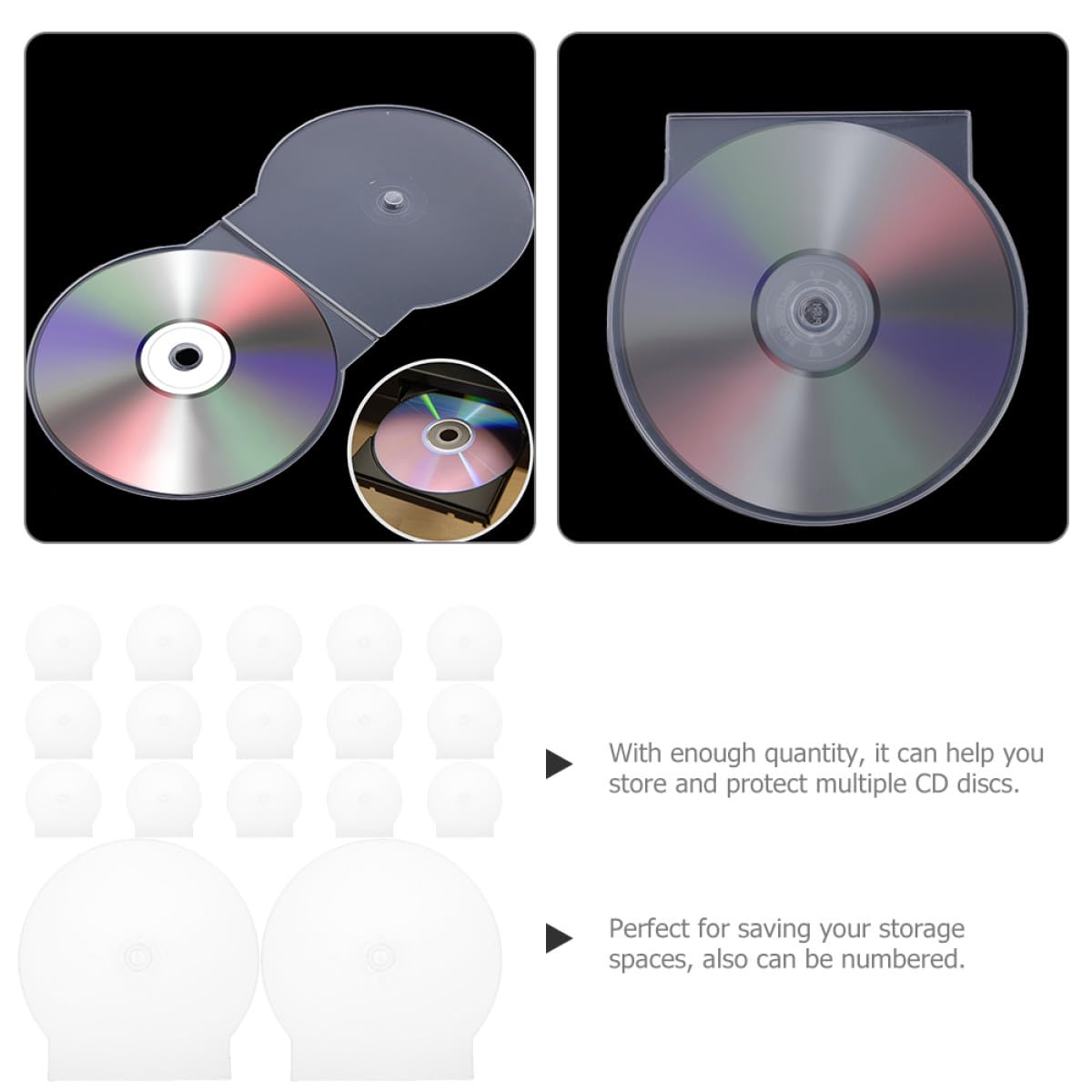 Custodie Trasparenti Design Salvaspazio e Facile Identificazione in Plastica per CD e Dvd Confezione da 50 Custodie Standard Portatili per Archiviazione Efficiente
