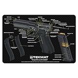 TekMat Glock Cut Away Cleaning Mat / 11 x 17 Thick, Durable, Waterproof / Handgun Cleaning Mat with Parts Diagram and Instructions / Armorers Bench Mat / Black