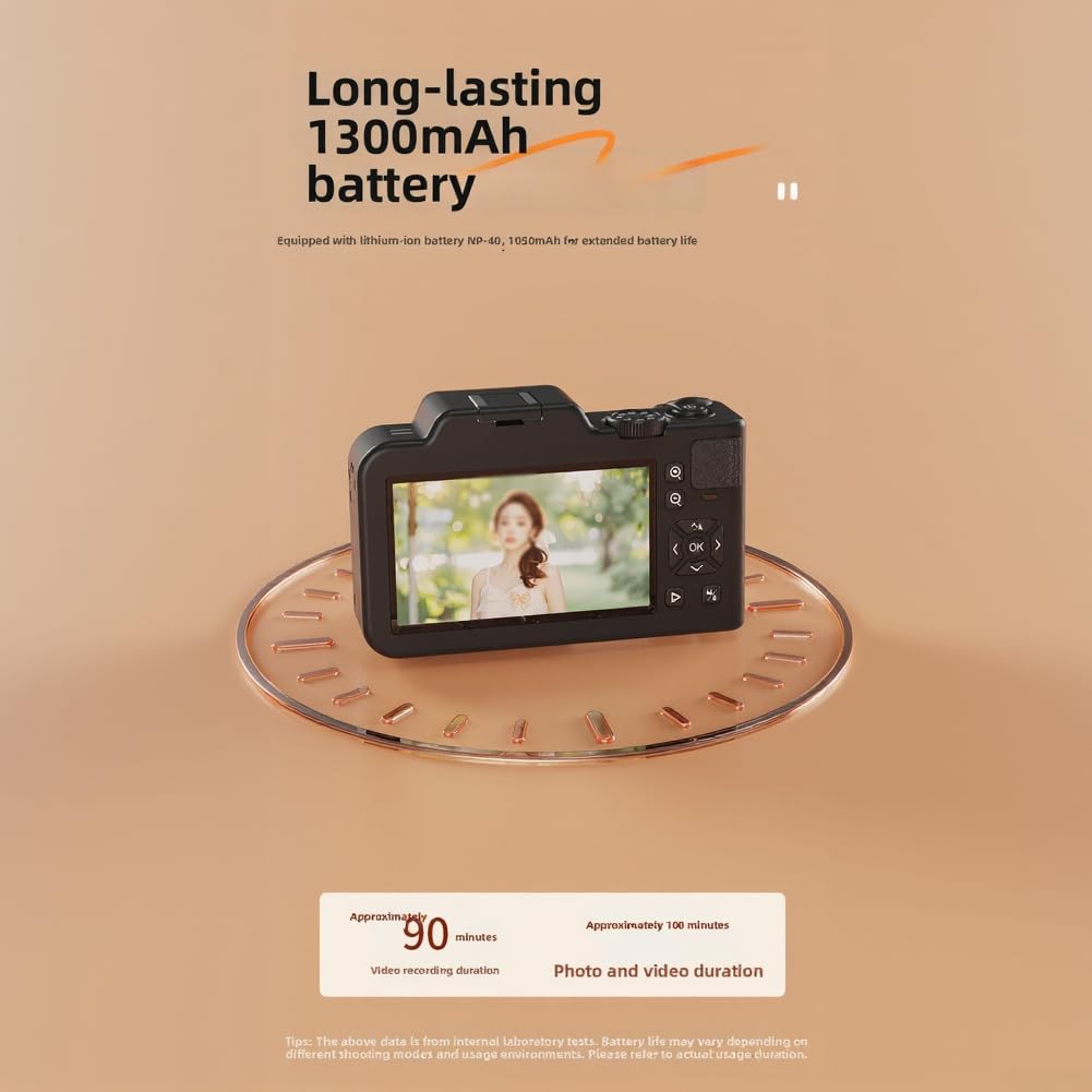 Fotocamera digitale 5K 80MP per fotografia, autofocus, torcia regolabile, zoom digitale 18x, fotocamera da viaggio per principianti, obiettivo grandangolare e macro (nero)
