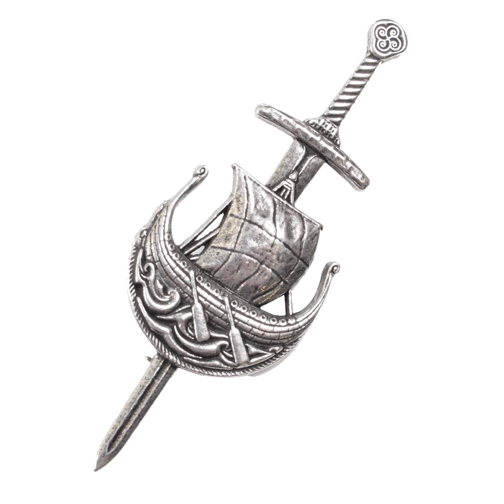 St Kilda Unisex Silver Birlinn West Highland Galley Kilt Pin Brooch