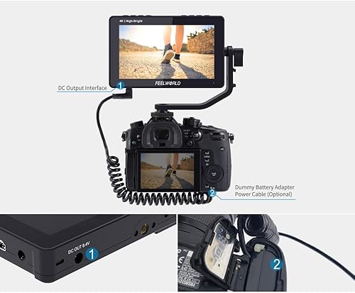 Miniatura 6 de FEELWORLD F5 Prox Monitor de campo de cámara de 5.5 pulgadas Hight Bright 1600 Nit1920x1080 DSLR Full HD 4K IPS Video Peaking Focus HDMI 8.4V DC
