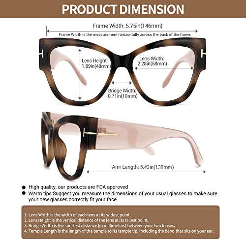 Vooglam Voogueme Oversize Tortoise Cateye Blue Light Blocking Glasses For Women Anti Uv Eyestrain Eyewear Elektra #TOP5