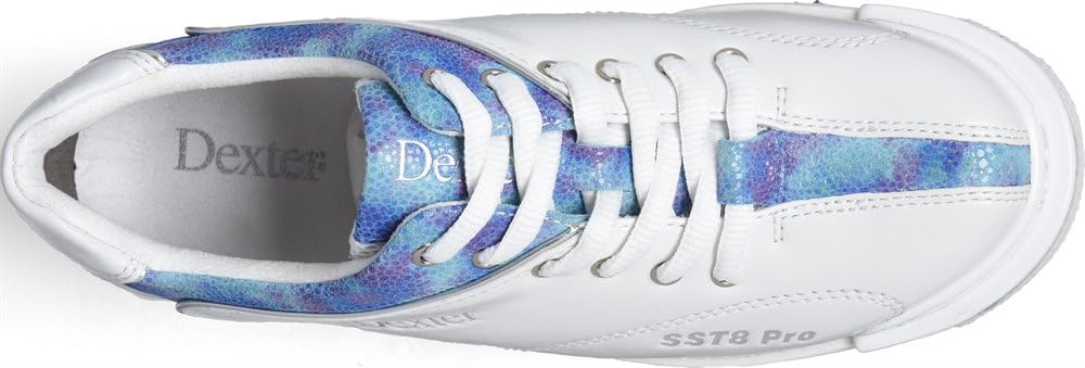 Dexter SST 8 Pro Damen-Bowlingschuhe, Weiß/Blau/Batikfärbung, Bowlingschuhe