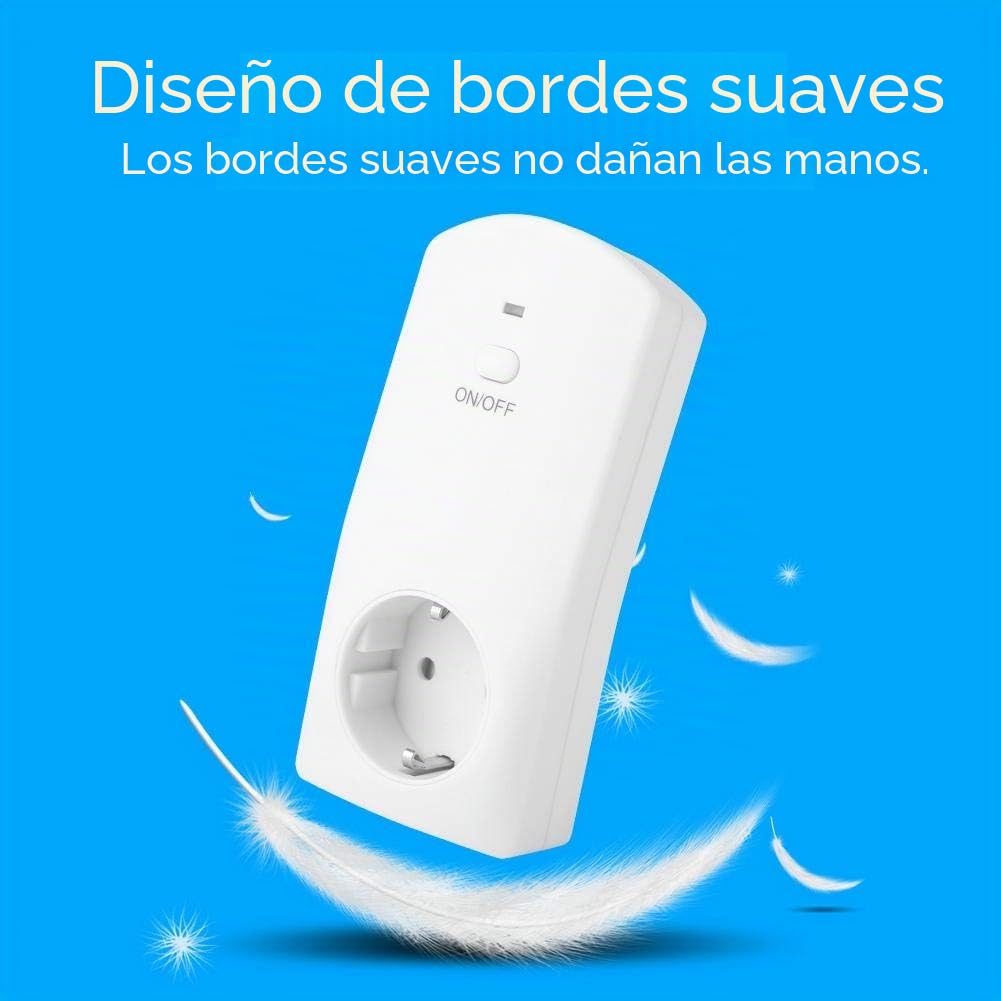 Vbestlife Enchufes Inalámbricos Inteligentes con Control Remoto Programable y Toma de Corriente de Control de Temperatura para el Hogar(Blanco)