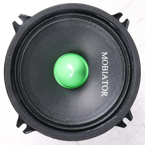 mobiator Midrange Loudspeakers MB-M504 500W Max, 4 Ohms High Efficiency Car Audio Door Speakers for Car or Truck Stereo Sound System-Black (2 Speakers) (MB-M504)