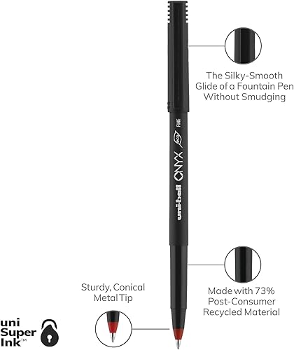 Miniatura 8 de Sanford Onyx - Bolígrafo rodante, tamaño de punta de bolígrafo 0.028 in, color tinta, rojo, 12  docena