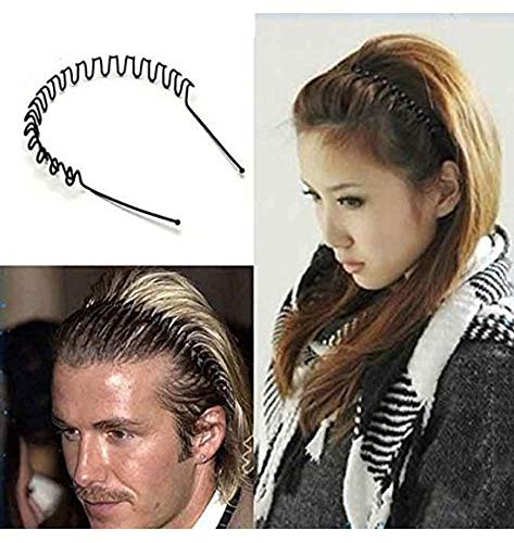 Rubela Sonpal Free Metal Black Zigzag Wave Hairband for Unisex 1