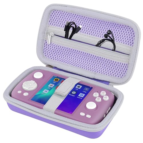Khanka Twarde Etui na Ręczną Konsolę RG Cube, Torba do Przechowywania i Przenoszenia Ekranu IPS 3,95", Procesor Android Arcade Unisoc T820, Fioletowe