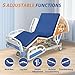 MUSEPT 5 Function Full Electric Hospital Bed for Home and Hospital Use, Adjustable Medical Bed with Mattress, IV Pole & Remote Control for Elderly Patients
