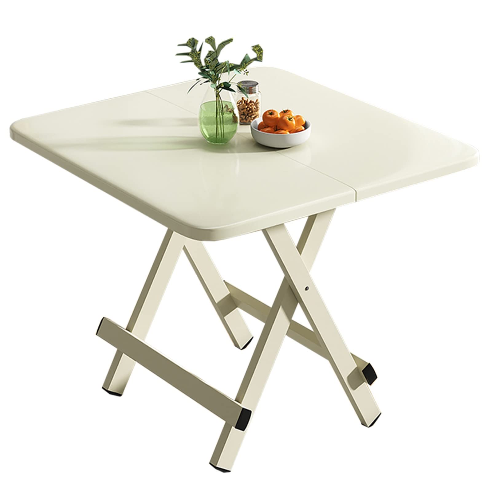0Folding Table Thickened Table Top X-shaped Design With Non-slip Feet No Need To Install Folding In One Second 60x60x54cm