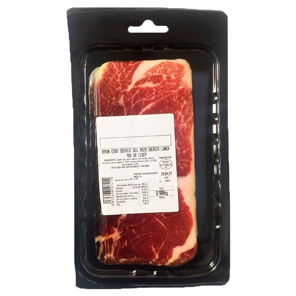 Pack 10 Sobres de Paleta cebo Ibérica cortada y envasada al vacío 100 gr. Deliciosa paleta en formato especial para Eventos, Navidad, Cenas, Reuniones, etc. Con separador para mayor comodidad. (10)