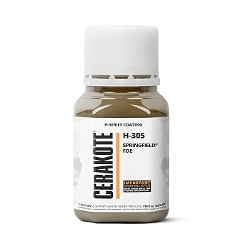 CERAKOTE H-Series Ceramic Coating, Springfield FDE, 4 oz, H-305T | Oven-cure ceramic coating for metals and polymers. Part B included; corrosion, chemical, and solvent resistant.