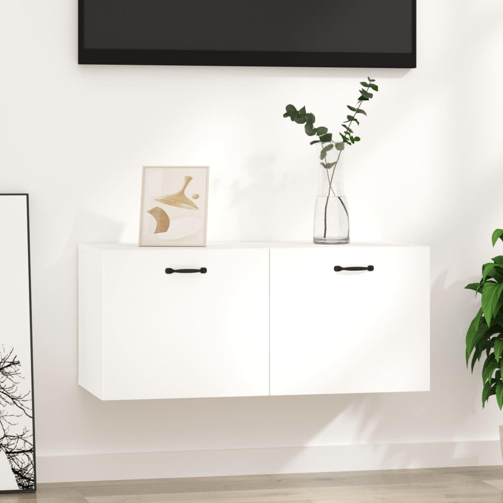 Armoire murale blanche en bois étagère suspendue pour ranger la cuisine
