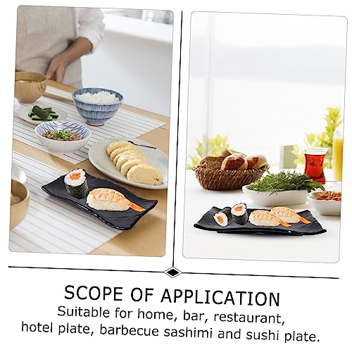 Plato estilo japonés para sushi reusable color negro miniatura 5