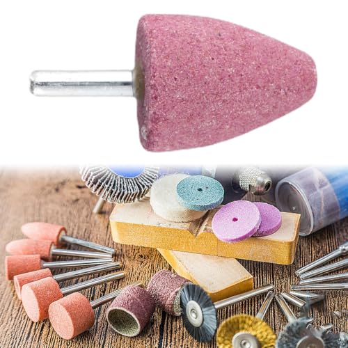 Image of Red Corundum Mounted Grinding Stone Point 6mm Shank Conical Shape - Metal Polishing Rust Removal for Die Grinder Bit 29x40mm(29mm)