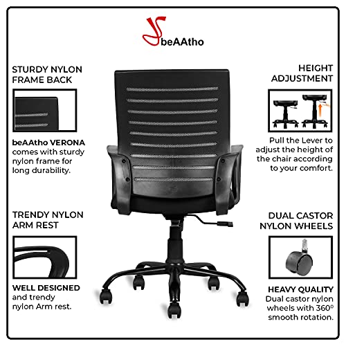 beAAtho Verona Mesh Mid-Back Ergonomic Desk Office Chair with Tilting Mechanism, Comfortable Seat, and Revolving Heavy… - Image 5