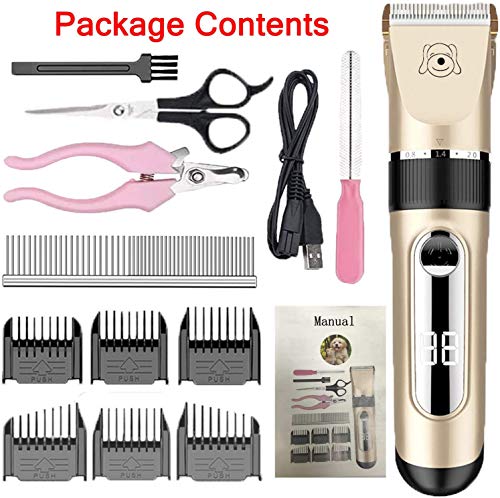 Foneso Pet Hair Trimmer for Dogs and Cats, IPX7 Waterproof, Cordless, Pet Groomer Kit with 6 Combs, Stainless Steel Blades, 90 Min Runtime, 1 Year Warranty - Image 9