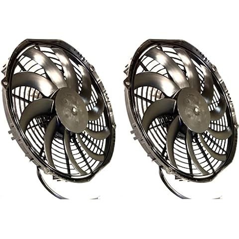 2 PACK!! Save $$ - SPAL 30100435 10" Fan Puller Curved Blades 12 VOLT Low Profile 847 cfm VA11-AP7/C-57A Cover