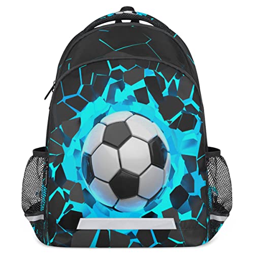 Sac à dos de football mixte noir avec motif 3D taille M