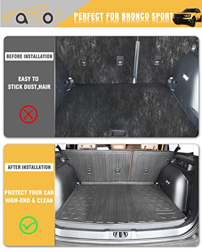 Zquloyo Cargo Liners Rear Trunk Mat For Ford Bronco Sport Accessories 2021 2022 2023 With Hook&Loop All Weather Anti-Slip Split Dog Liner (Rear Trunk Mat +Backrest Mats) #TOP1
