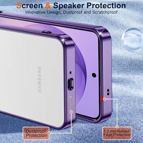 Image of VONZEE Clear Logo Electroplating Transparent Case for Samsung S26 Ultra 5G, Magnetic Plating Electroplate TPU Cover, Individual Camera Protection for Each Lens - Deep Purple