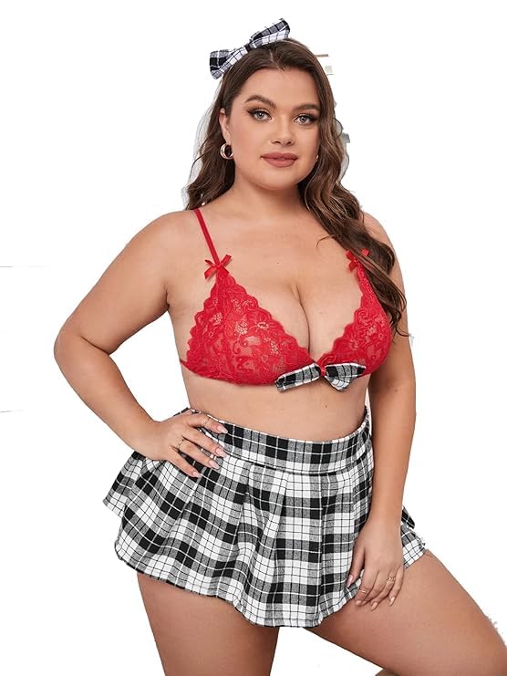 Image of SGC SWEDEN Women Skirt Top Bikini Plus Size Babydoll Nightwear Lingerie Swimming Party Swimwear Beachwear Sheer Honeymoon Valentine Special Night Wedding Lace Bra Underwear Set