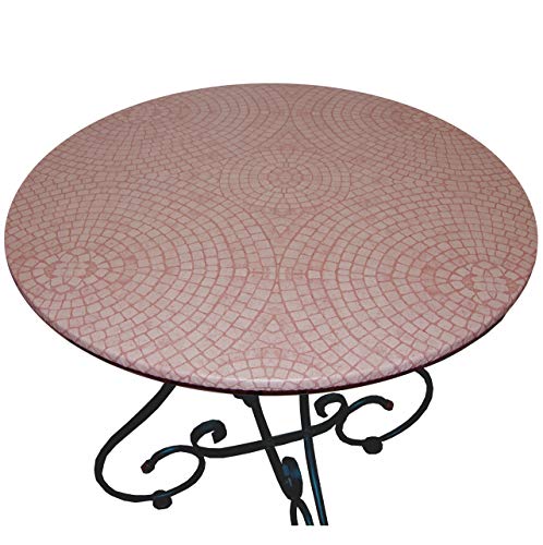 Fitted Tablecloths Round - Fits 44 to 48 inch Tables (Terracotta)