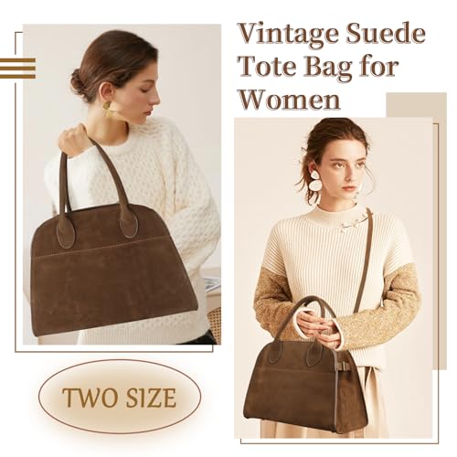 Bolso Tote de Ante para Mujer con Asa Superior miniatura 4