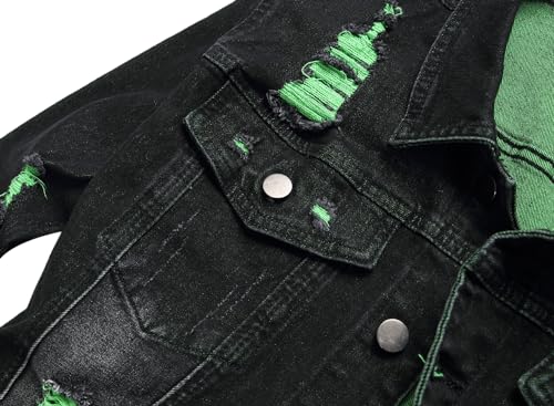 Image of RANMCC Men's Stretch Vintage Washed Long Sleeve Denim Jacket