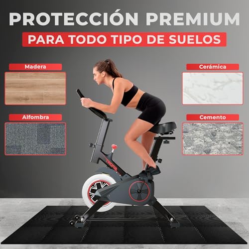 JUPPLIES - Suelo Gimnasio 30x30x1cm - Esterilla Puzzle Fitness de Goma para Suelo - Alfombra Protectora para Gimnasio en Casa - Tatami en Puzzle - Imagen 6