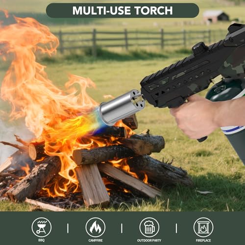 Image of Sondiko Powerful Cooking Propane Torch Gun, Adjustable Flame for Grilling | Culinary Torch Campfire Starter, Ergonomic Grip, Torch Burner for Searing Steak, BBQ & DIY, Propane Tank Not Included