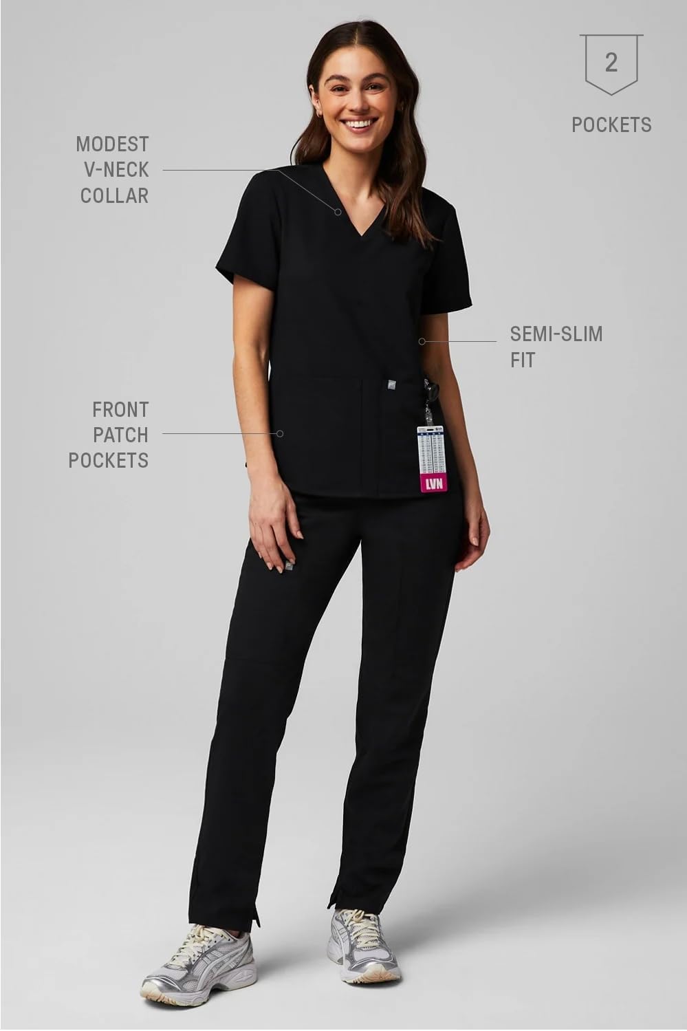 Fabletics Women's Method 2-Pocket Scrub Top - MotionTech, 4-Way Stretch, Wrinkle-Resist, Anti-Shrink - Image 5