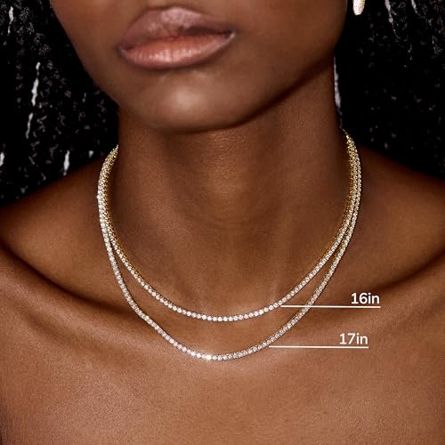 18K Gold Vermeil Bennett Classic Tennis Necklace4