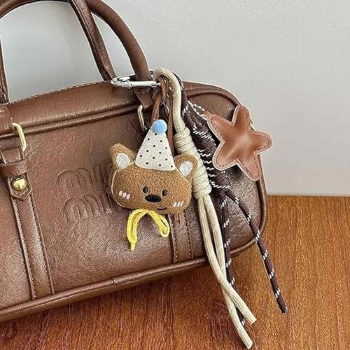 Image of 1 Piece Keychains Aesthetic, Bag Charms for Handbags, Cute Keychain for Girls, Plush Bear Design, Matching Key Rings for Home