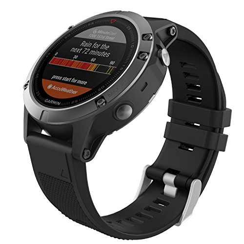 MoKo Correa Compatible con Garmin Fenix 7/6/6 Pro/5/5 Plus/Epix Gen 2/Forerunner 955/945/935/Instinct/Instinct 2, Quick Fit 22mm Banda Pulsera de Silicona de Repuesto, Negro