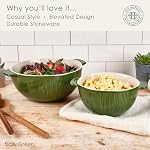 Fitz and Floyd Sicily Set of 2 Handled Serve Mixing Bowls 9 Inch and 12 Inch Green